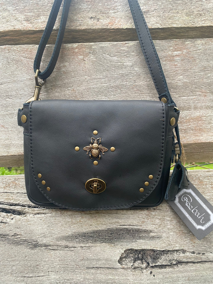 Brass Bee Belt Bag with Aged Brass Hardware