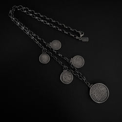 'Five Coins in a Fountain' Sterling Silver Necklace