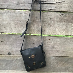 Crown Cross Body Bag with Antique Brass Hardware