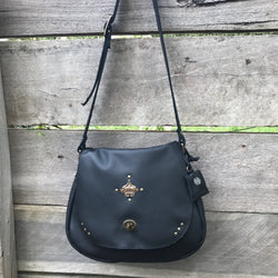 Crown Saddle Bag with Antique Brass Hardware