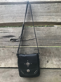 Crown Crossbody Bag with Antique Silver Hardware